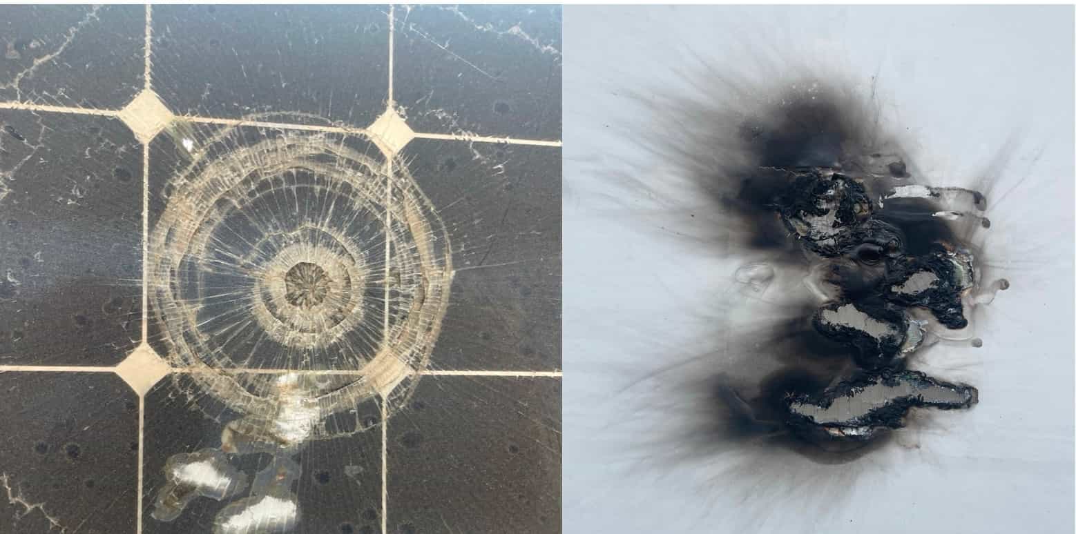 Broken solar panel glass often causes fire risk